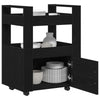 Køkkenvogn Sort Eg 60x45x80 cm Konstrueret Træ