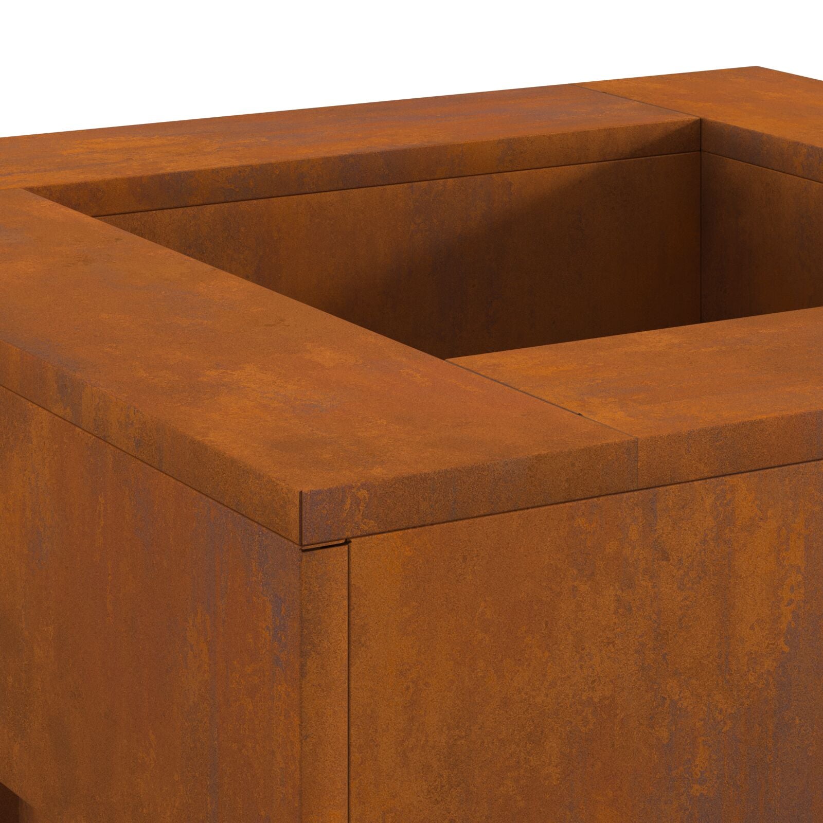 Læskærm Fire Pit Square 60x60x30 cm Vejrbestandig Stål