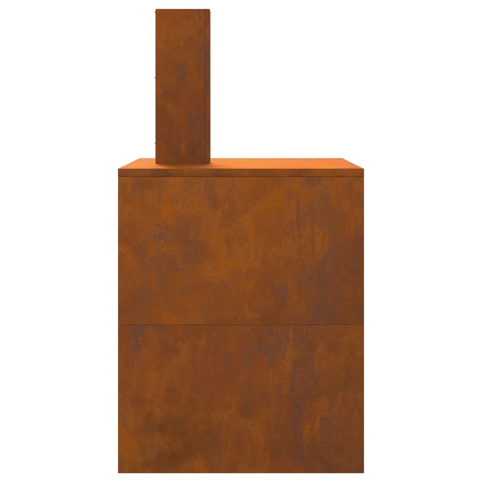 brændeovn med skorstensrør 80x50x96 cm forvitret stål