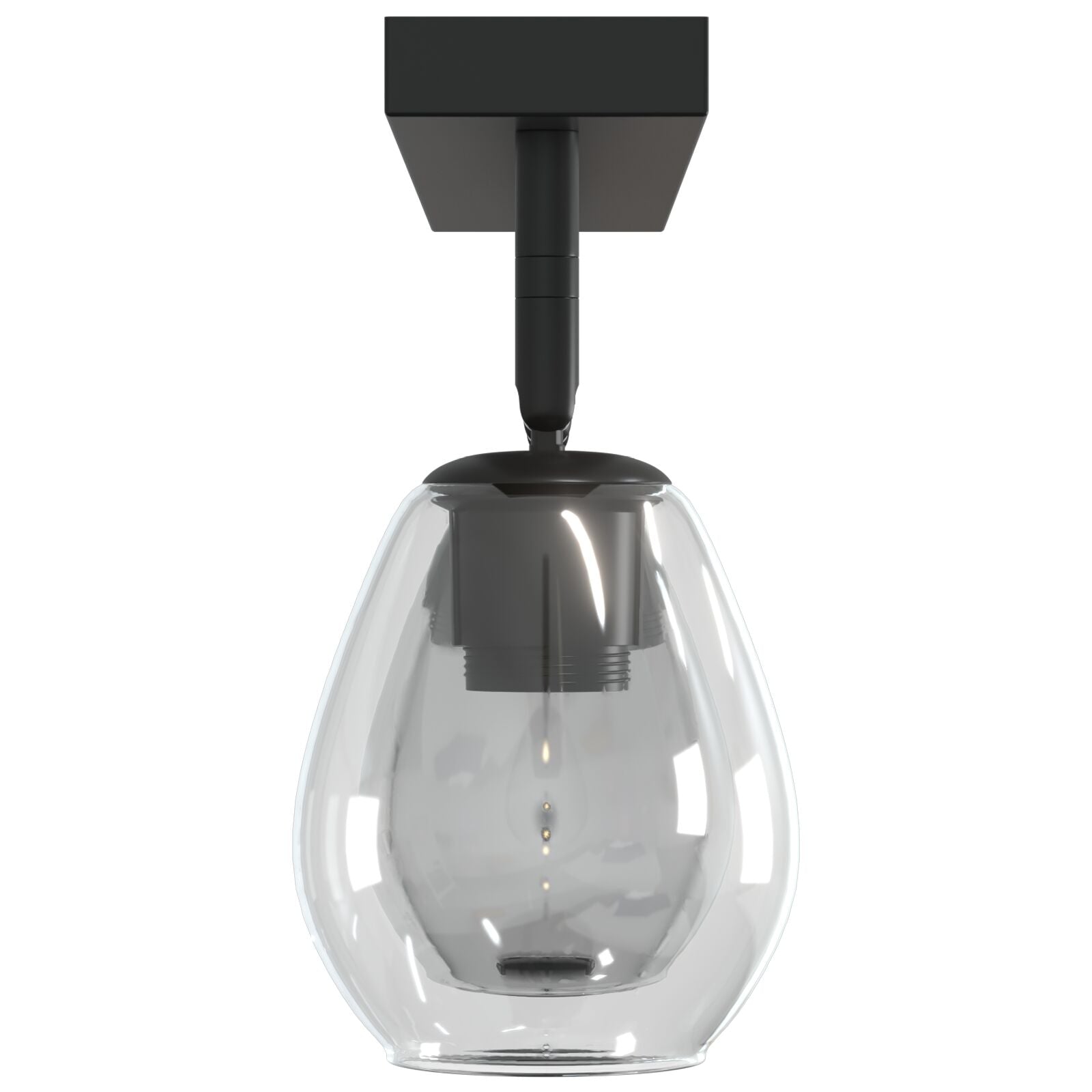 loftlamper med justerbar glaslampeskærm i anthracite, E27
