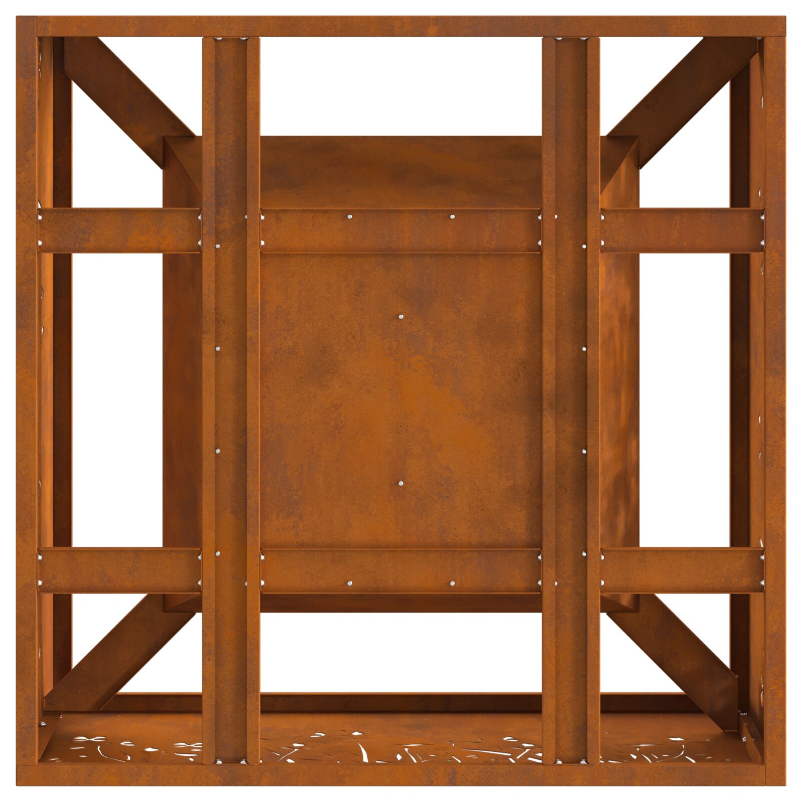 Fire Pit Firkantet 60x60x30 cm Weathering Stål