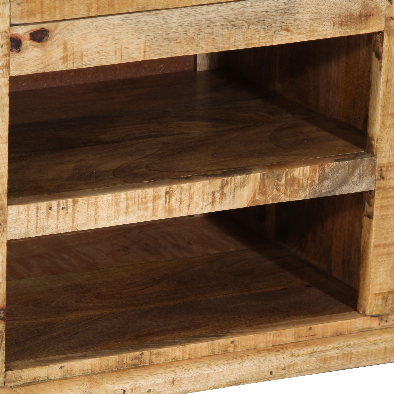 Skobænk 110x35x50 cm Solid Groft Træ Mango