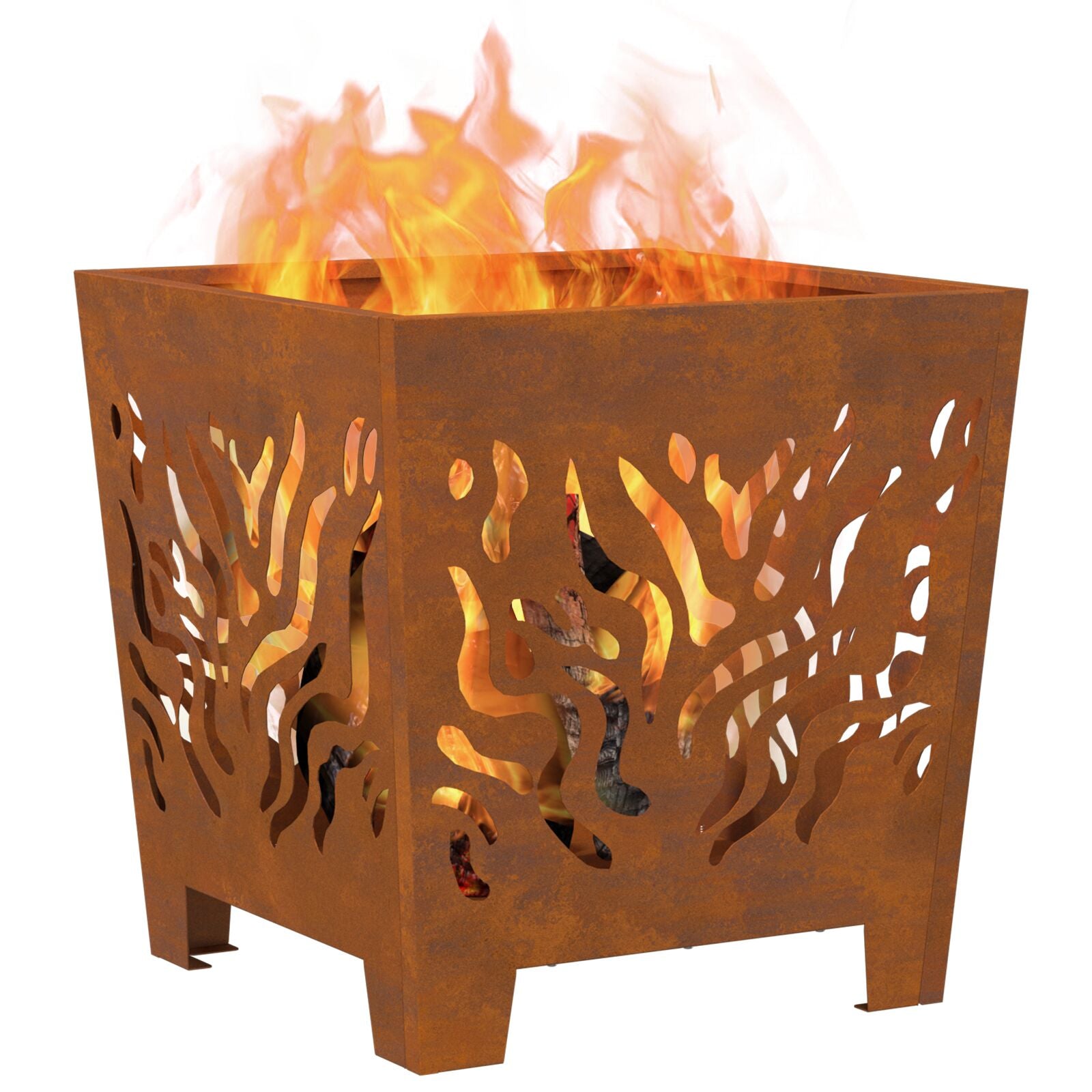 Grillplads Fyrkantet 40x40x40 cm Vejrbestandig Stål