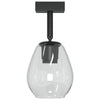 Loftlys med justerbar glaslampeanshade anthracit E27
