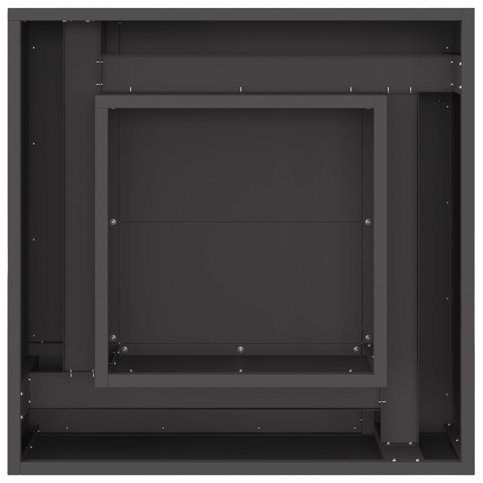 Fyrsted rektangulær Sort 60x60x30 cm Stål