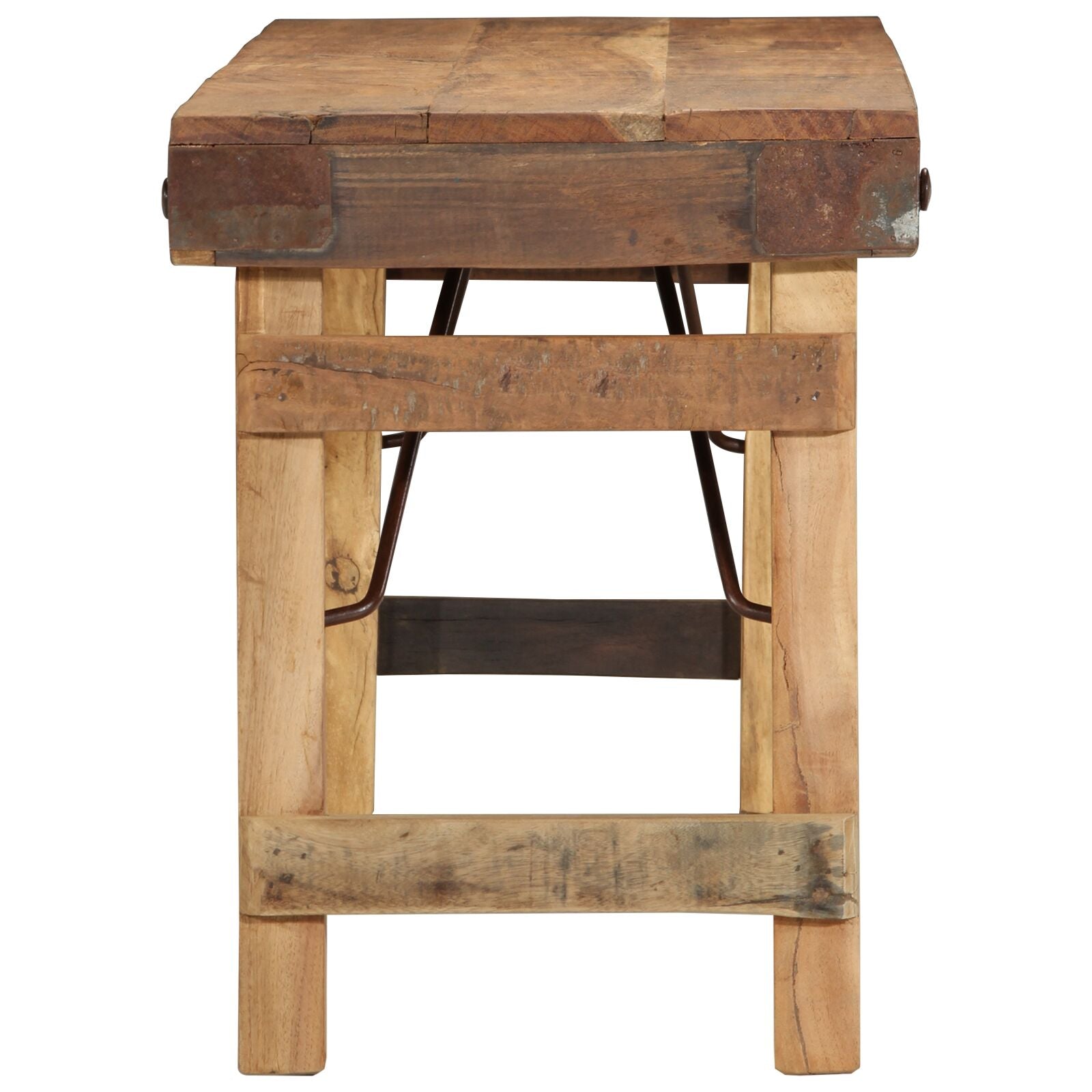 Bænk 110x35x46 cm Massivt Træ Genbrug
