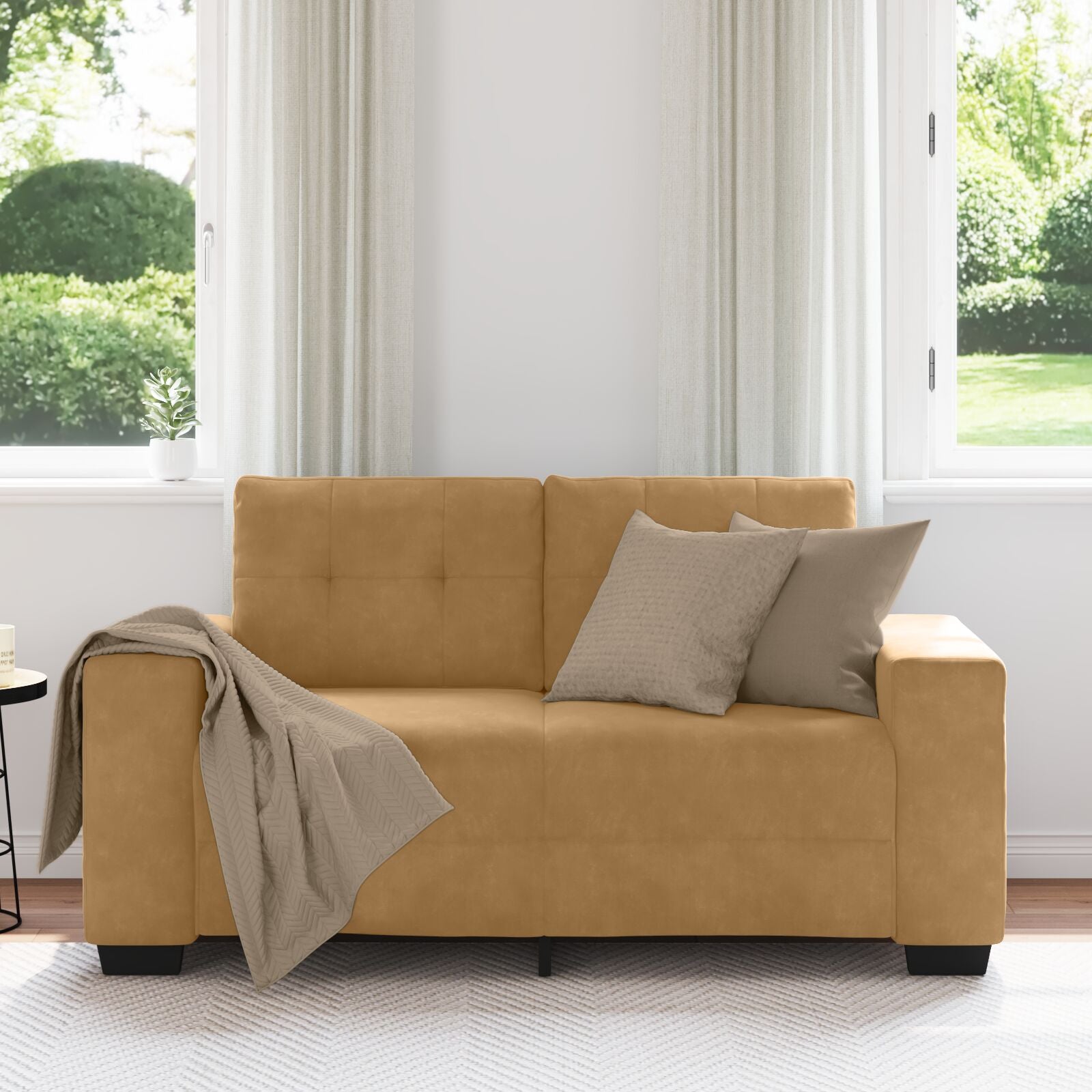 elskovssofa 120 cm fløjl brun