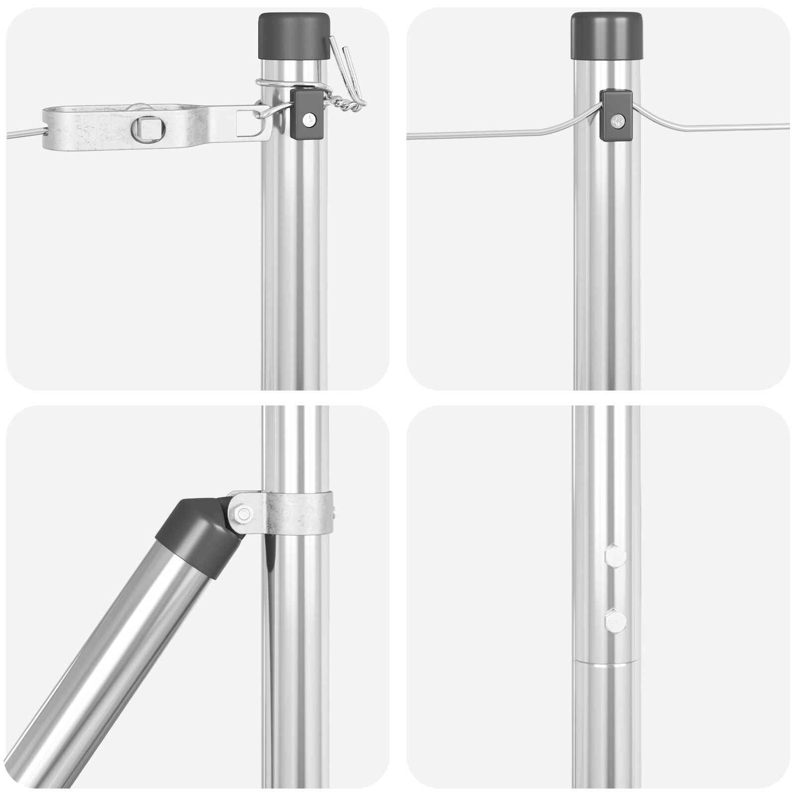 Stolper 26 stk Ø32 mm 200 cm Galvaniseret Stål