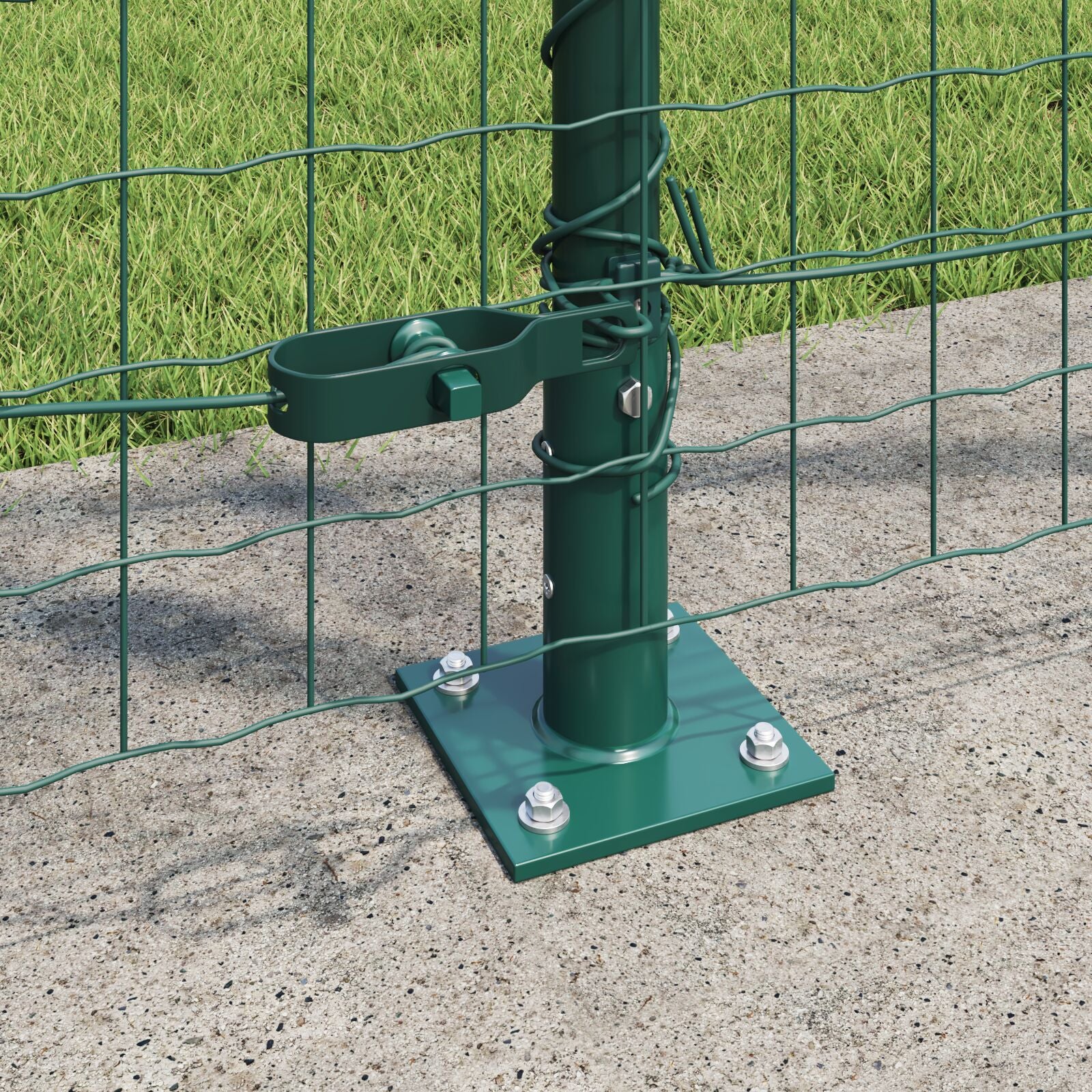 Hegn Stolper Sæt af 104 Grøn Beton 3.2 x 3.2 x 78.5 cm