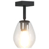 Loftlys med justerbar glaslampeanshade anthracit E27