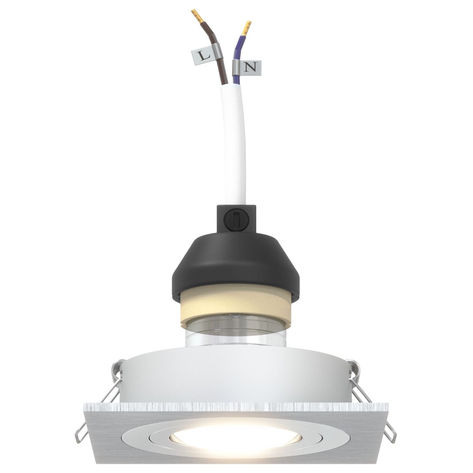 Indbygningsspotlights 12 stk Firkant GU10 Sølv 91x91 mm