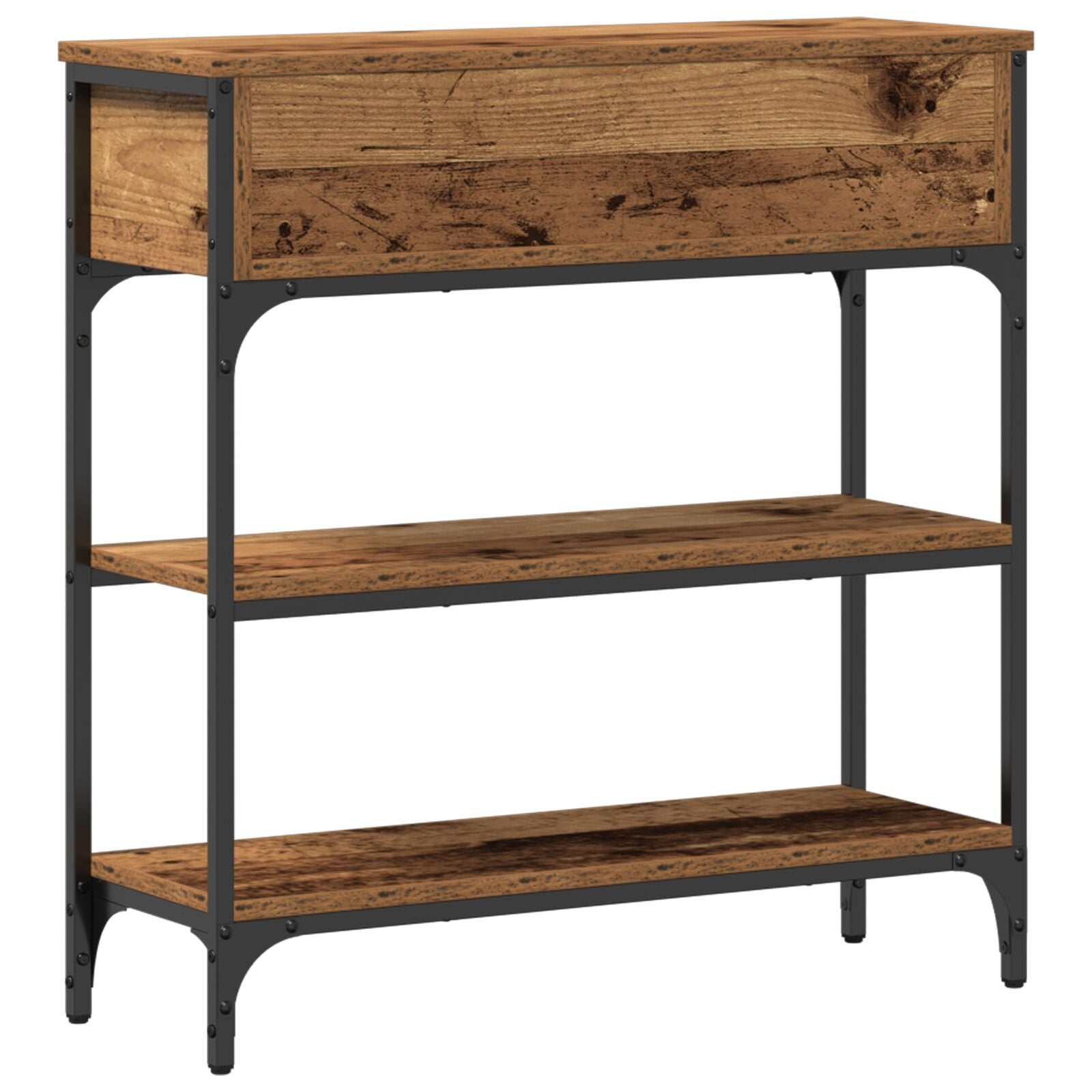 Konsolbord Gamle Træ 72,5x25x75 cm Ingeniørtræ & Stål