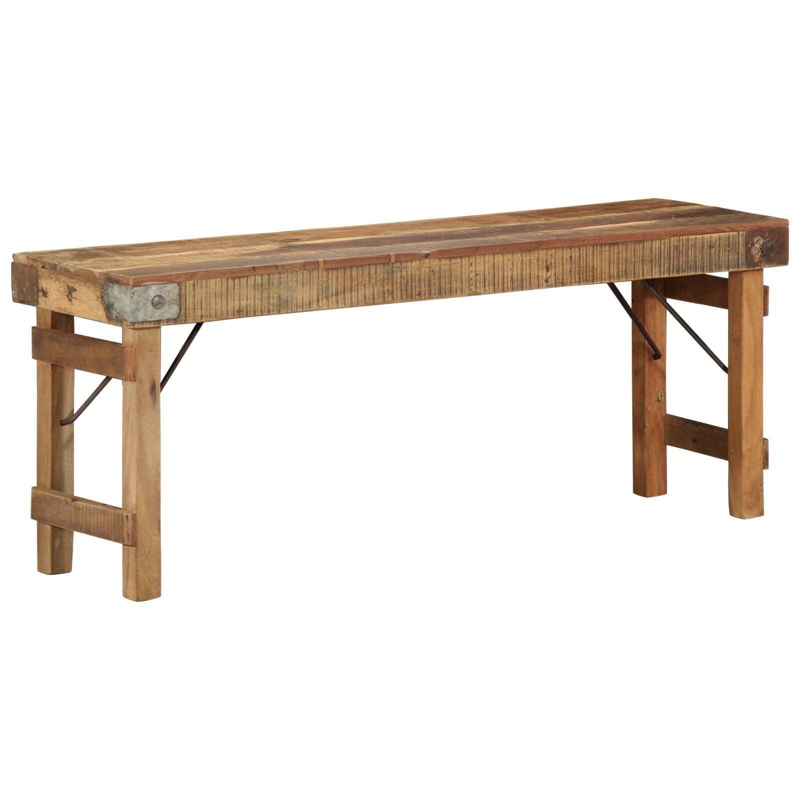Bænk 110x35x46 cm Massivt Træ Genbrug