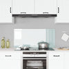 Køkken Backsplash Hvid 110x50x0,6 cm Tempereret Glas