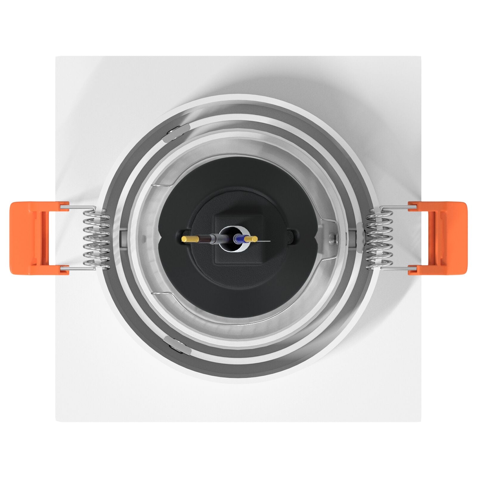 indbyggede spotlights 6 stk Firkant GU10 Hvid 91x91 mm