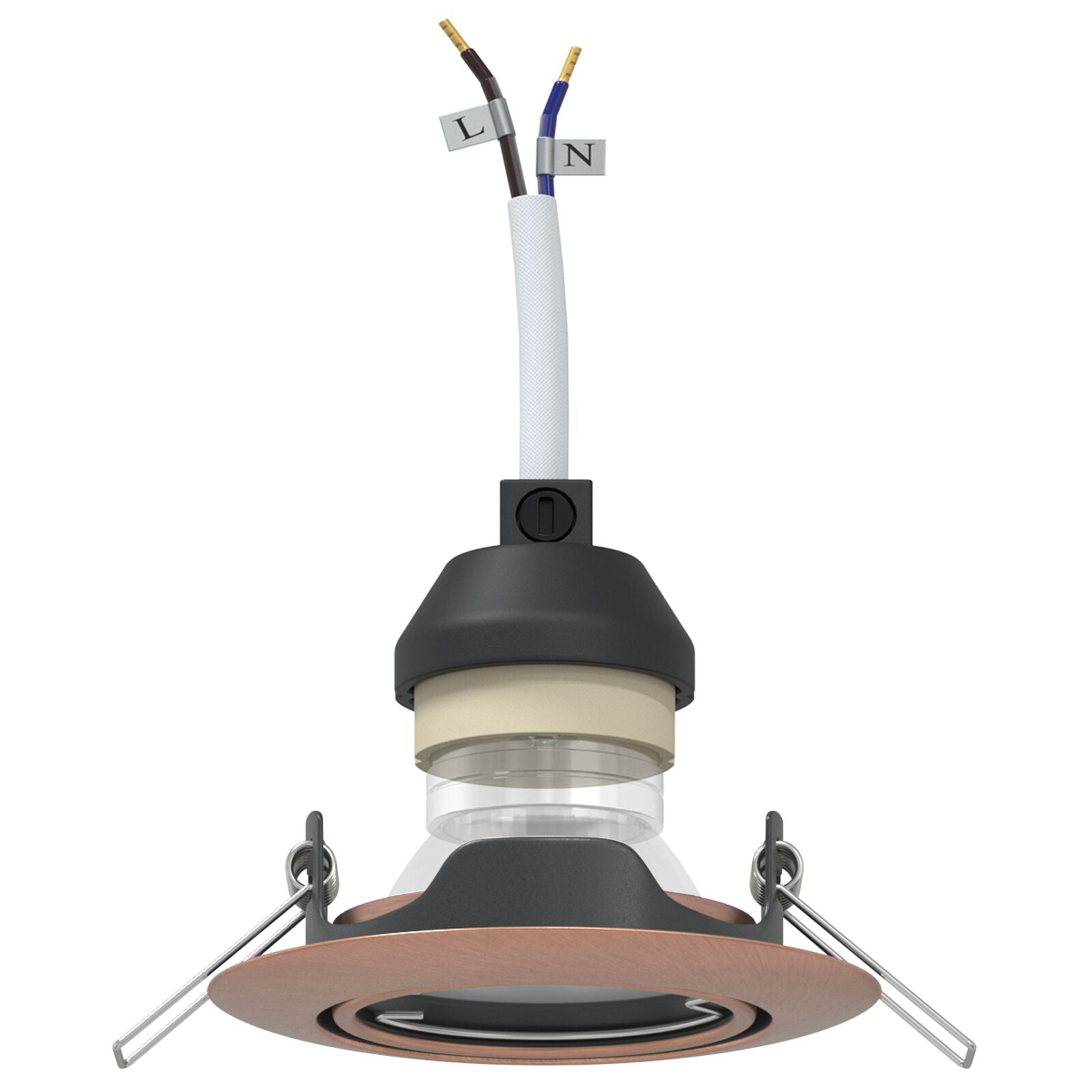 Indbygningsspotlights 24 stk Runde GU10 Kobber Ø90 mm Stål