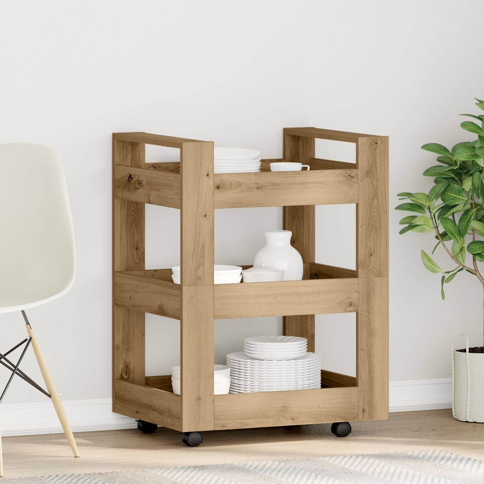 Køkkenvogn Artisan Eg 60x45x80 cm Engineered Wood