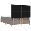 Boxspring Seng med Madras & Bænk Taupe 140x190 cm Stof