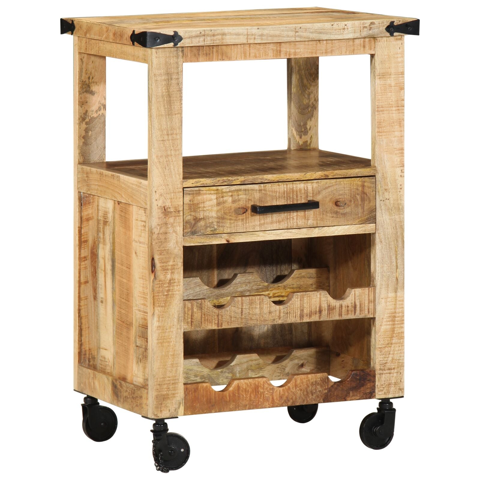 Køkkenvogn 55x40x80 cm Solid Groft Mangotræ