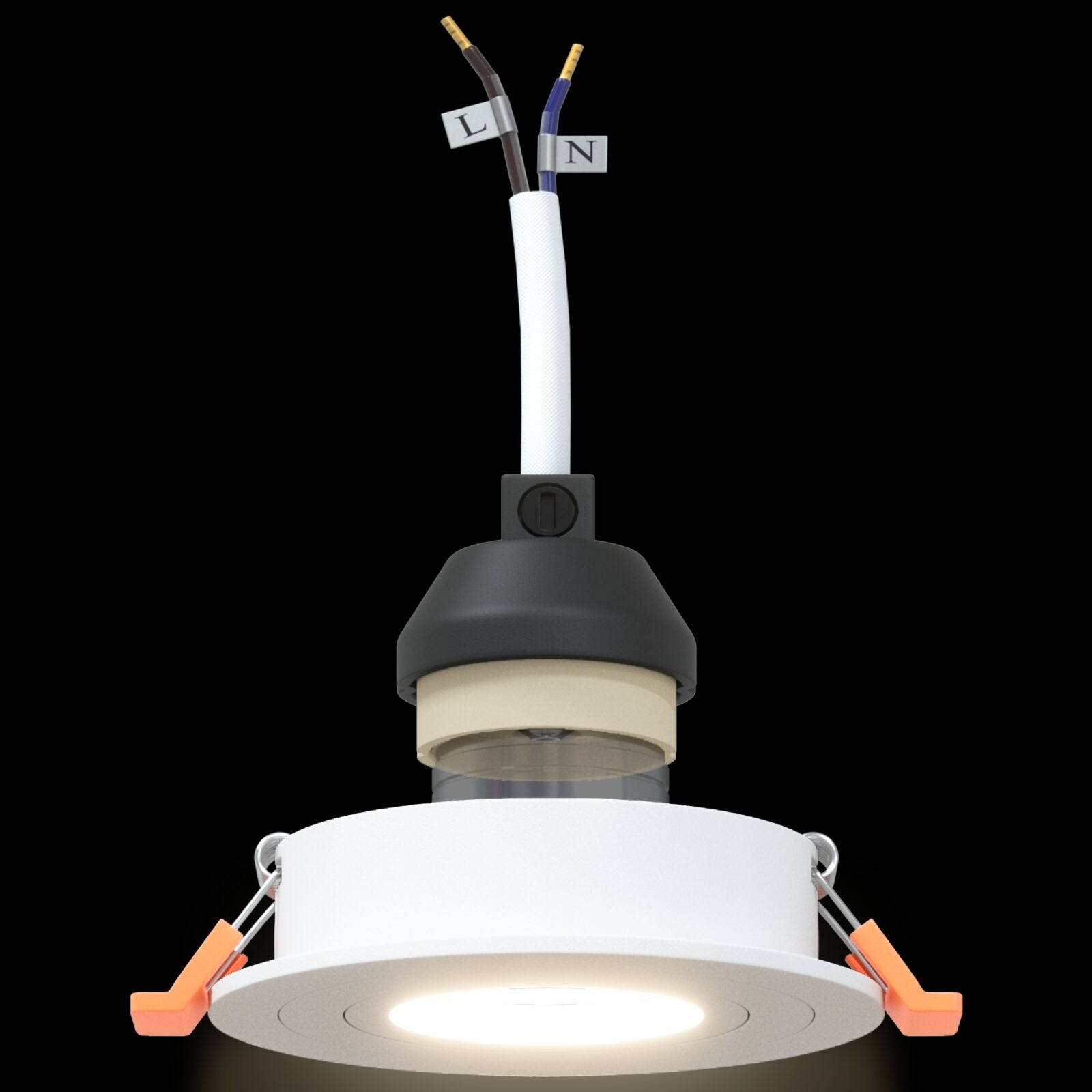 Indbyggede Spotlights 6 stk Rund GU10 Hvid Ø91 mm