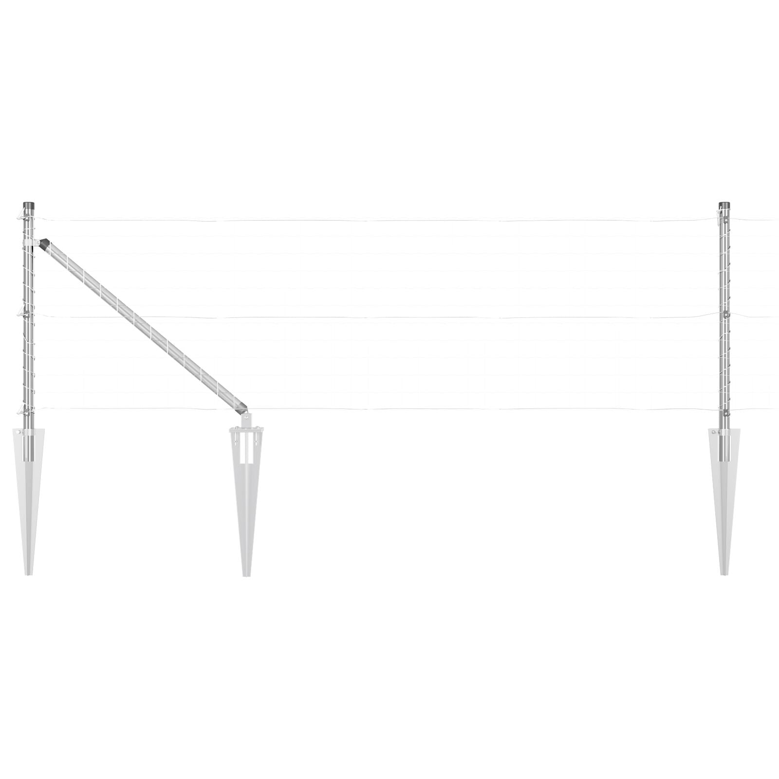 Stakitter med spyd 52 stk Ø32 mm 80 cm Galvaniseret stål