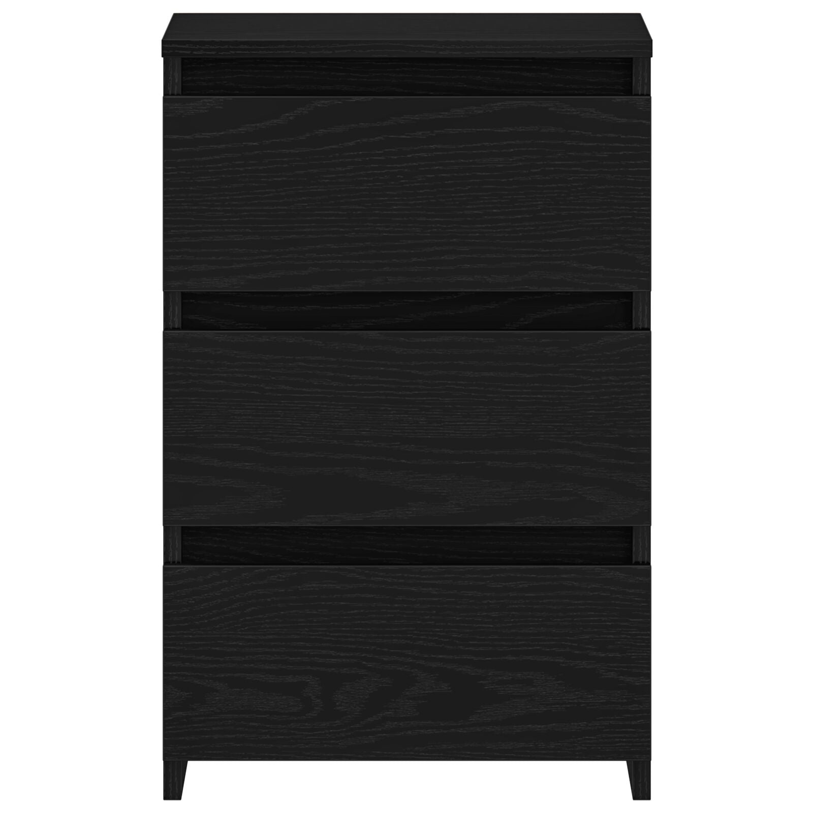 Sengeborde 2 stk Sort Eg 40x35x62,5 cm Konstrueret Træ