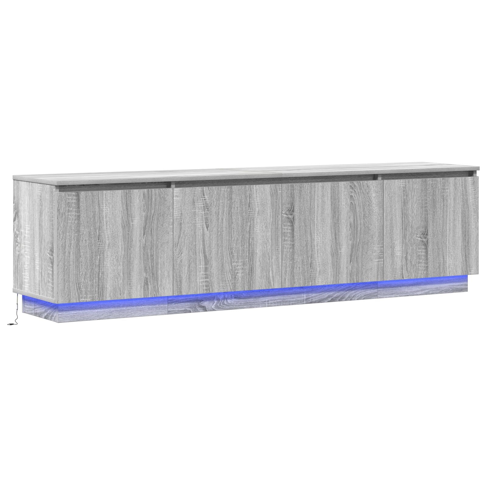 TV skab med LED Grå Sonoma 180x38x49 cm Konstrueret træ