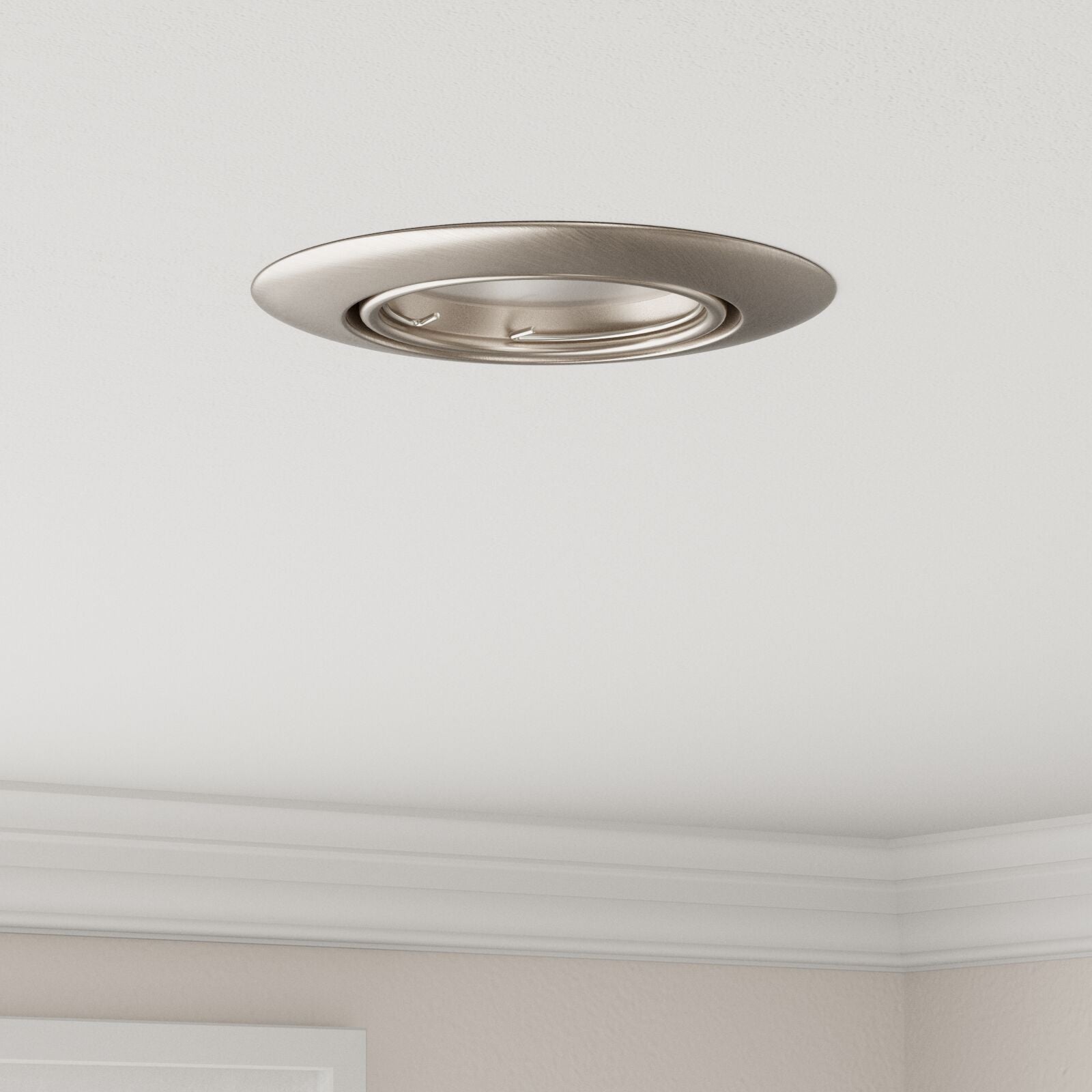 Lamper Sæt af 6 Sølv Aluminium 9 cm Indbyggede lys Runde