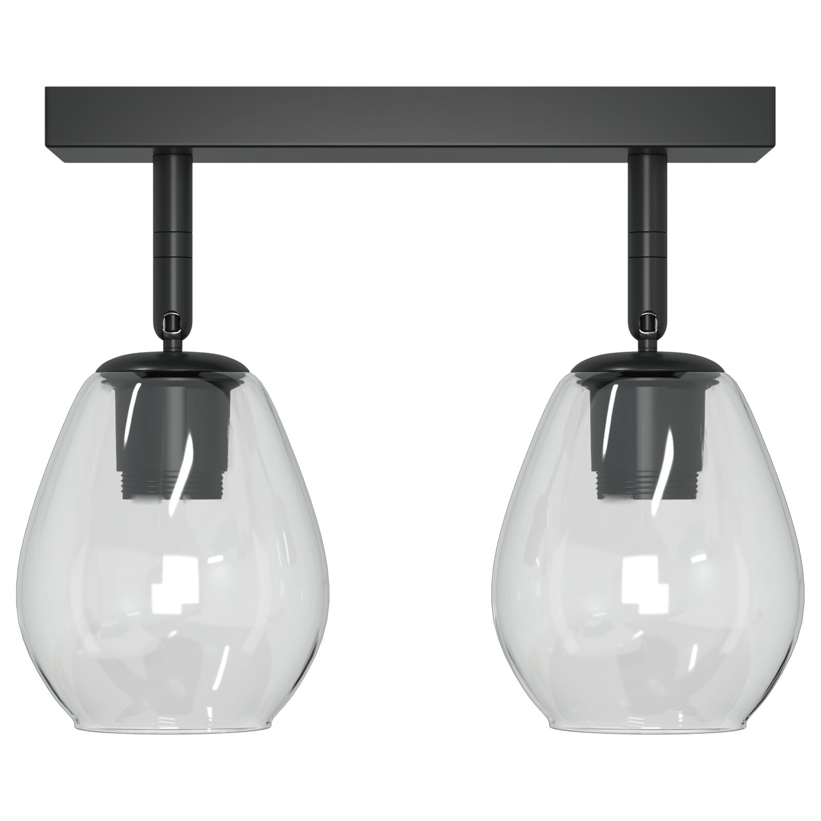Loftlamper med justerbar glaskuppel Anthracite E27