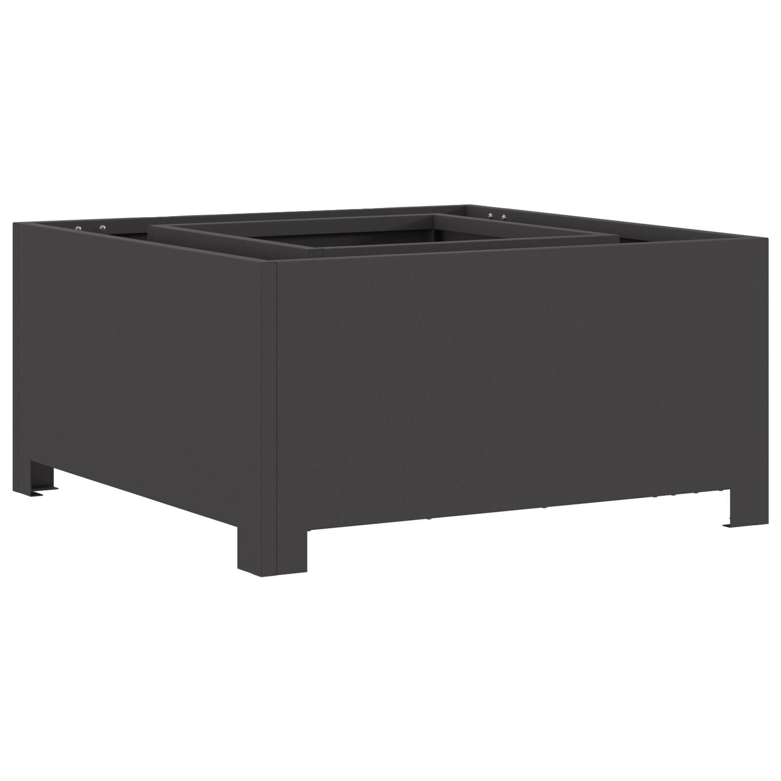 Fyrsted rektangulær Sort 60x60x30 cm Stål