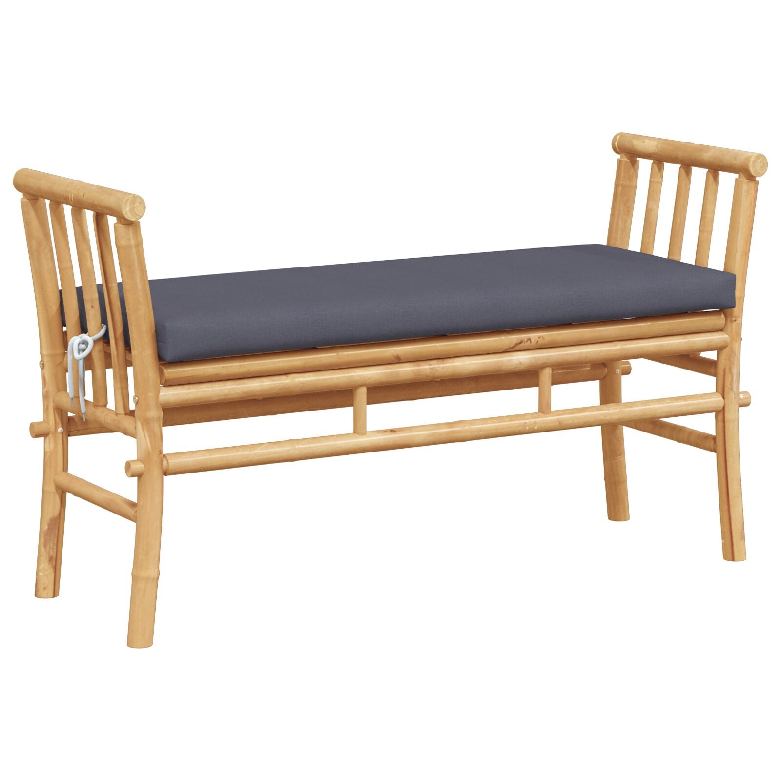 Havebænk med pude Brun 110 x 38 x 65cm Bambus