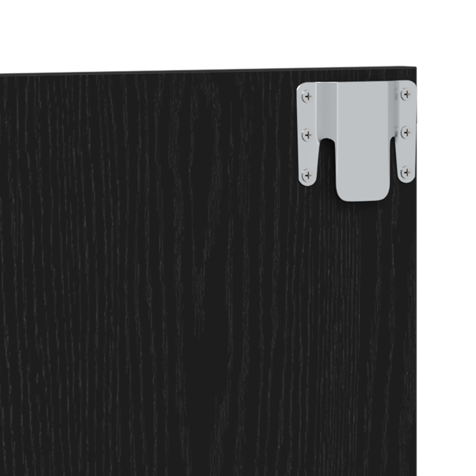 Seng Hovedgærde Sort Eg 120x1,5x80 cm Konstrueret Træ