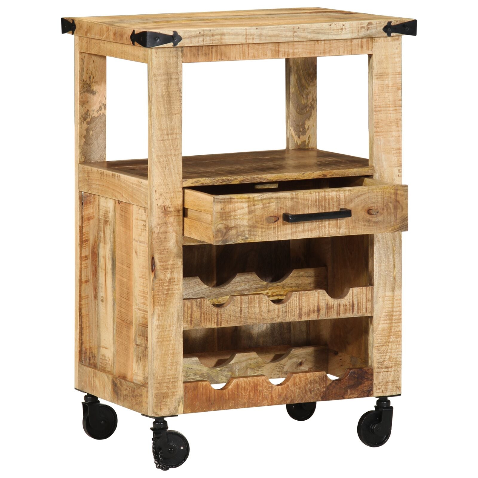 Køkkenvogn 55x40x80 cm Solid Groft Mangotræ