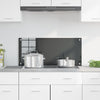 Køkken Backsplash Mørkegrå 90x40x0,6 cm Tempereret Glas