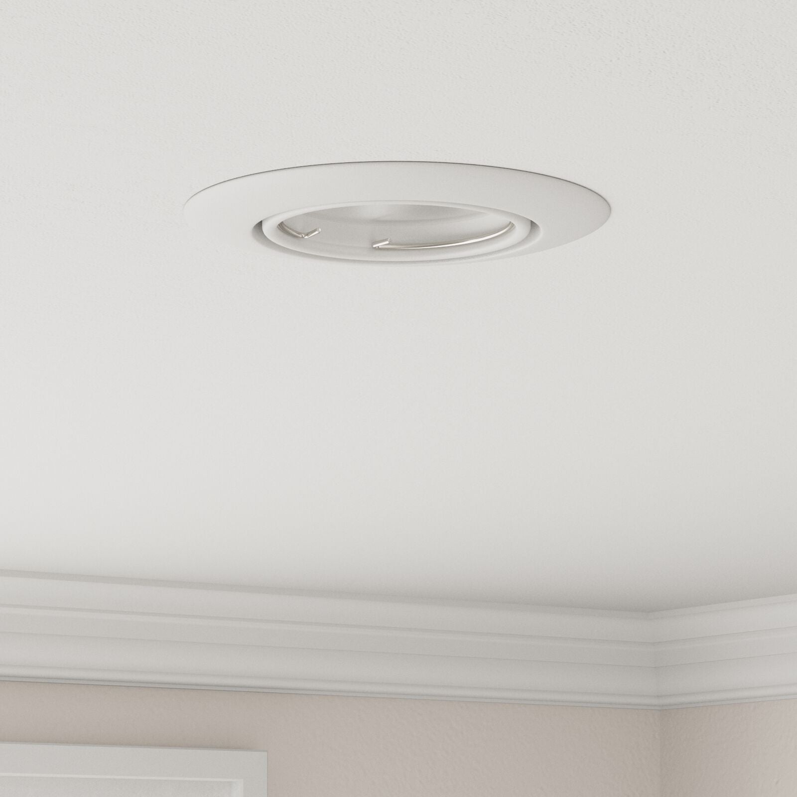 Lamper Sæt med 12 Hvid Plast 9 cm Indbyggede Loftlamper Rund