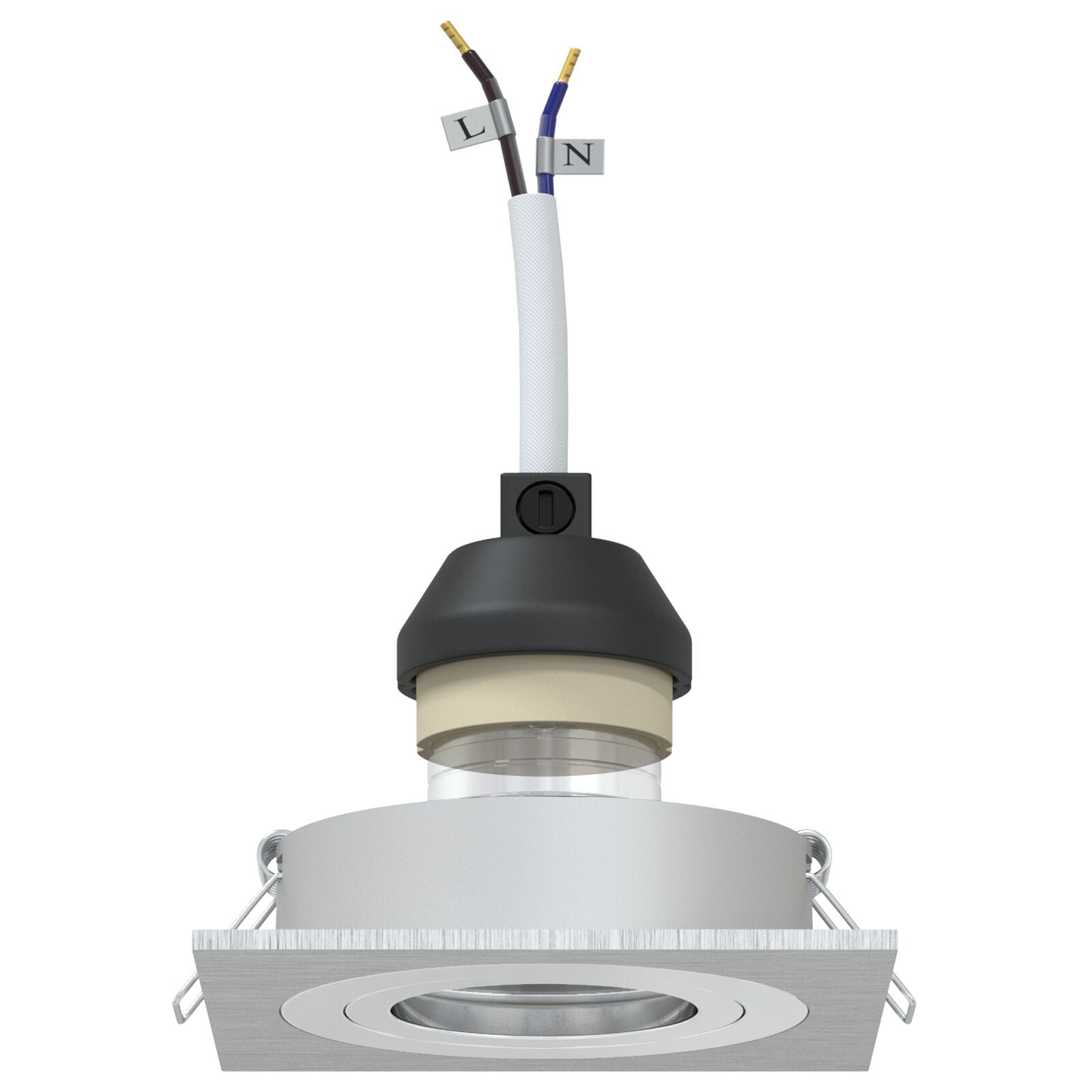 Indbygningsspotlights 6 stk Firkantede GU10 Sølv 91x91 mm