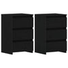 Sengeborde 2 stk Sort Eg 40x35x62,5 cm Konstrueret Træ