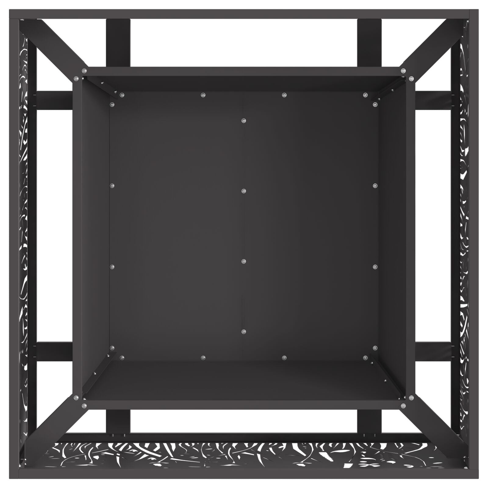 Fyrfadslys Sort 80x80x30 cm Stål