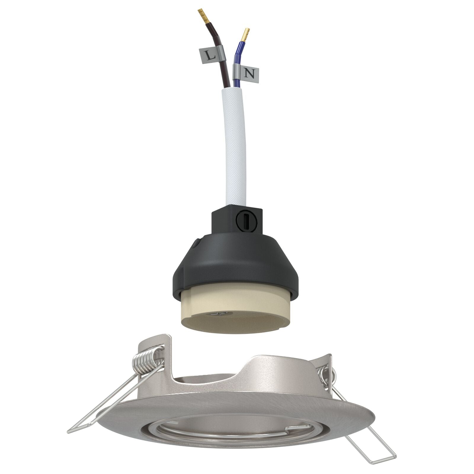 Lamper Sæt af 6 Sølv Aluminium 9 cm Indbyggede lys Runde