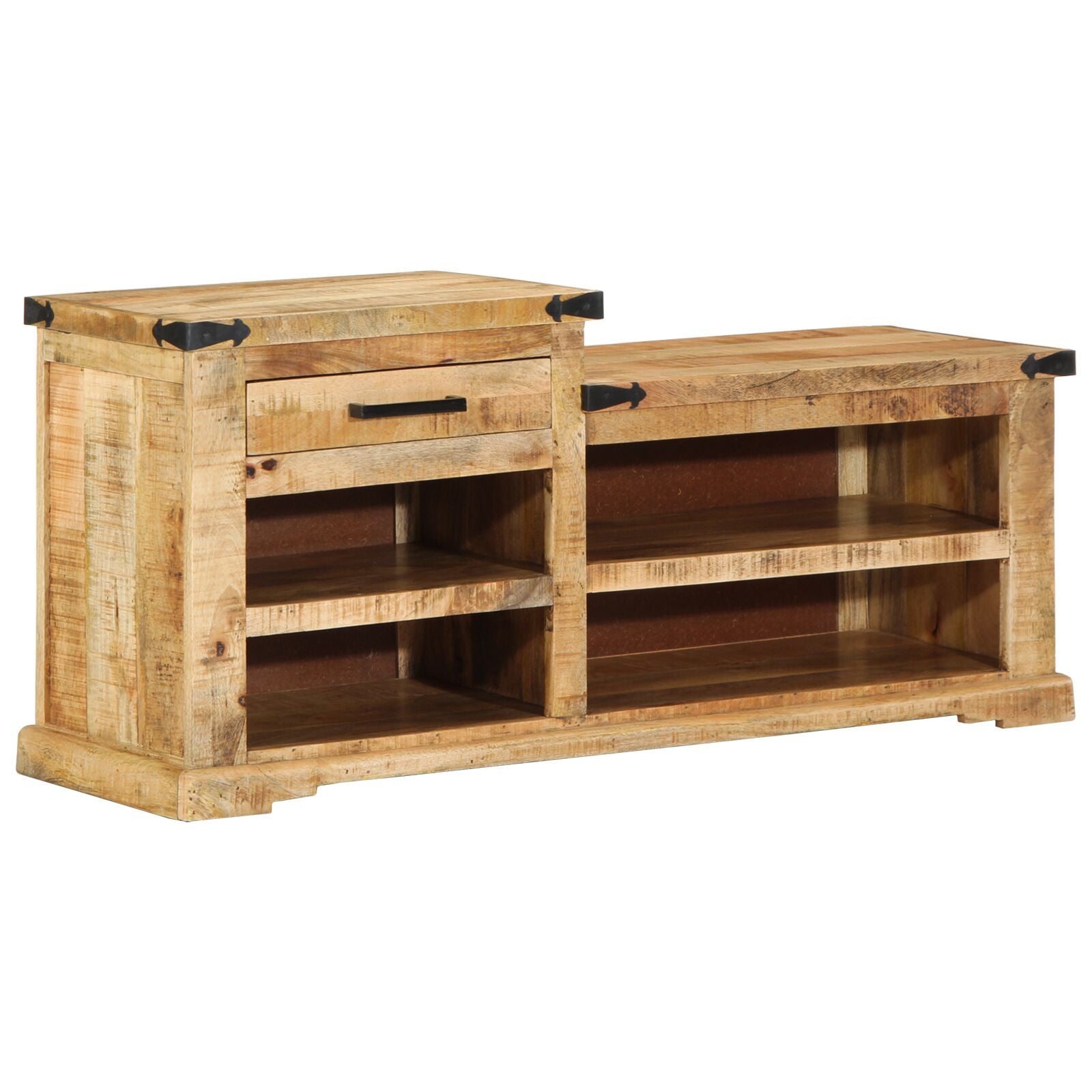 Skobænk 110x35x50 cm Solid Groft Træ Mango