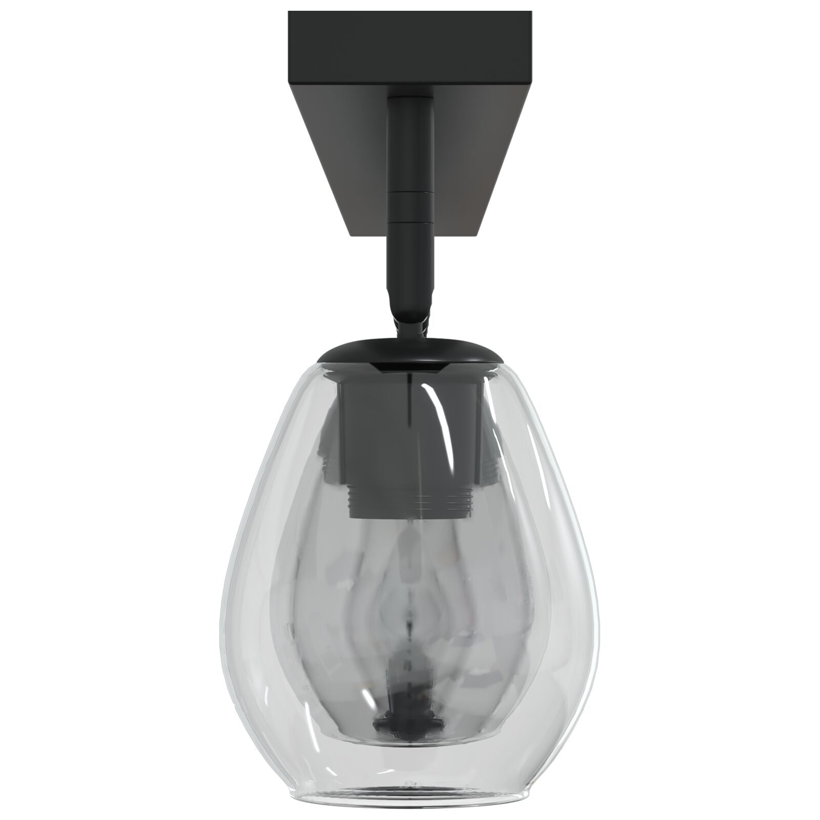 Loftlamper med Justerbar Glaslysestage i Antracit E27