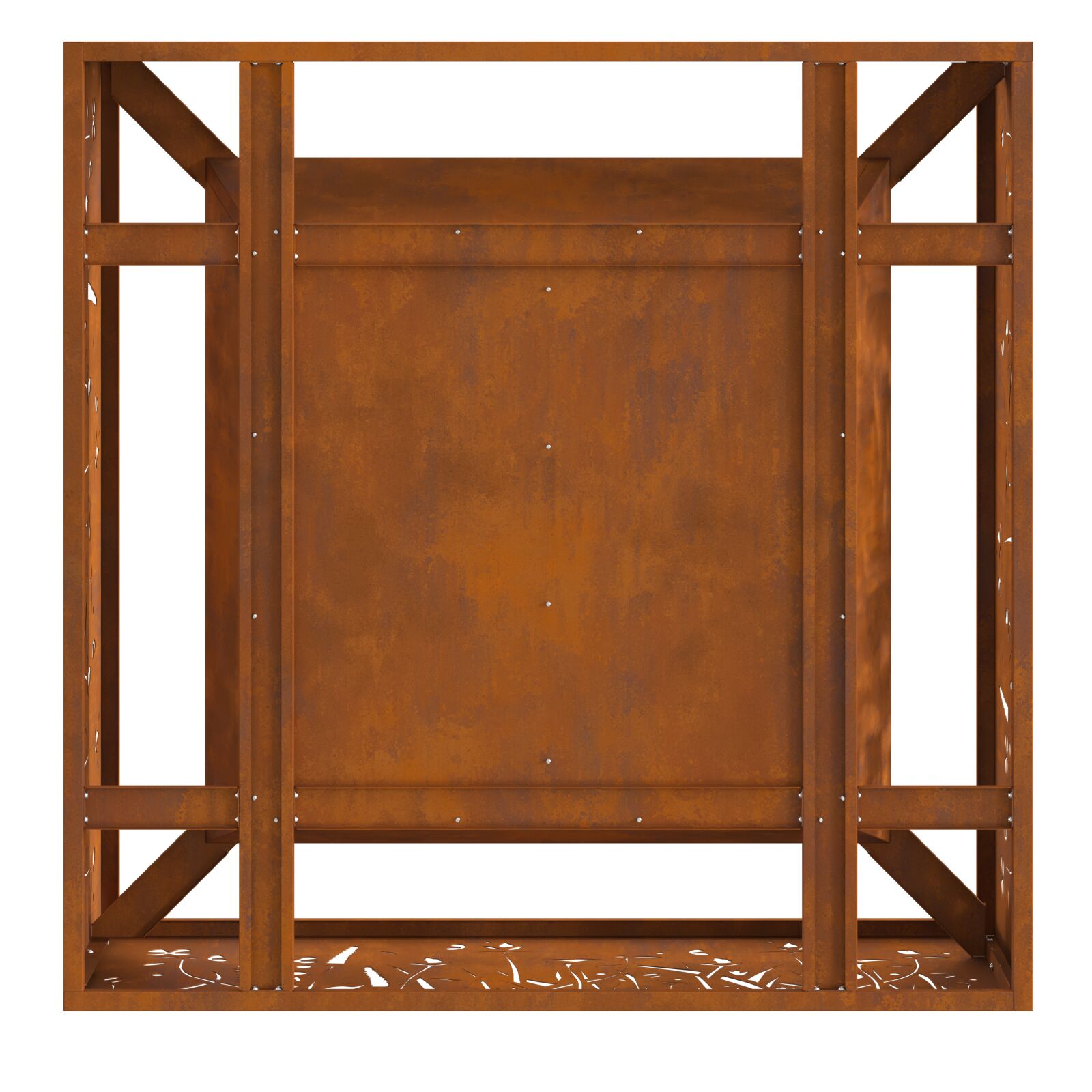 Ildsted Firkantet 80x80x30 cm Forvitret Stål