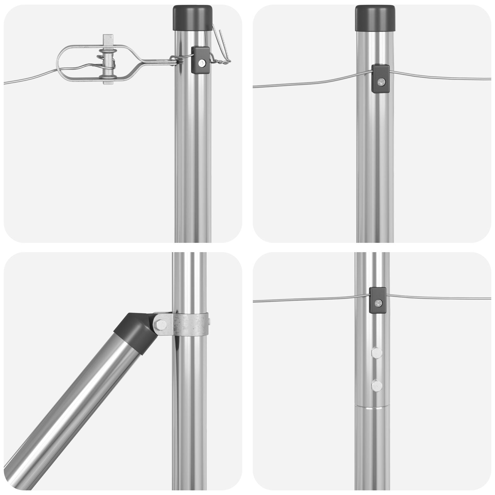 Stakitter med spyd 52 stk Ø32 mm 170 cm Galvaniseret Stål