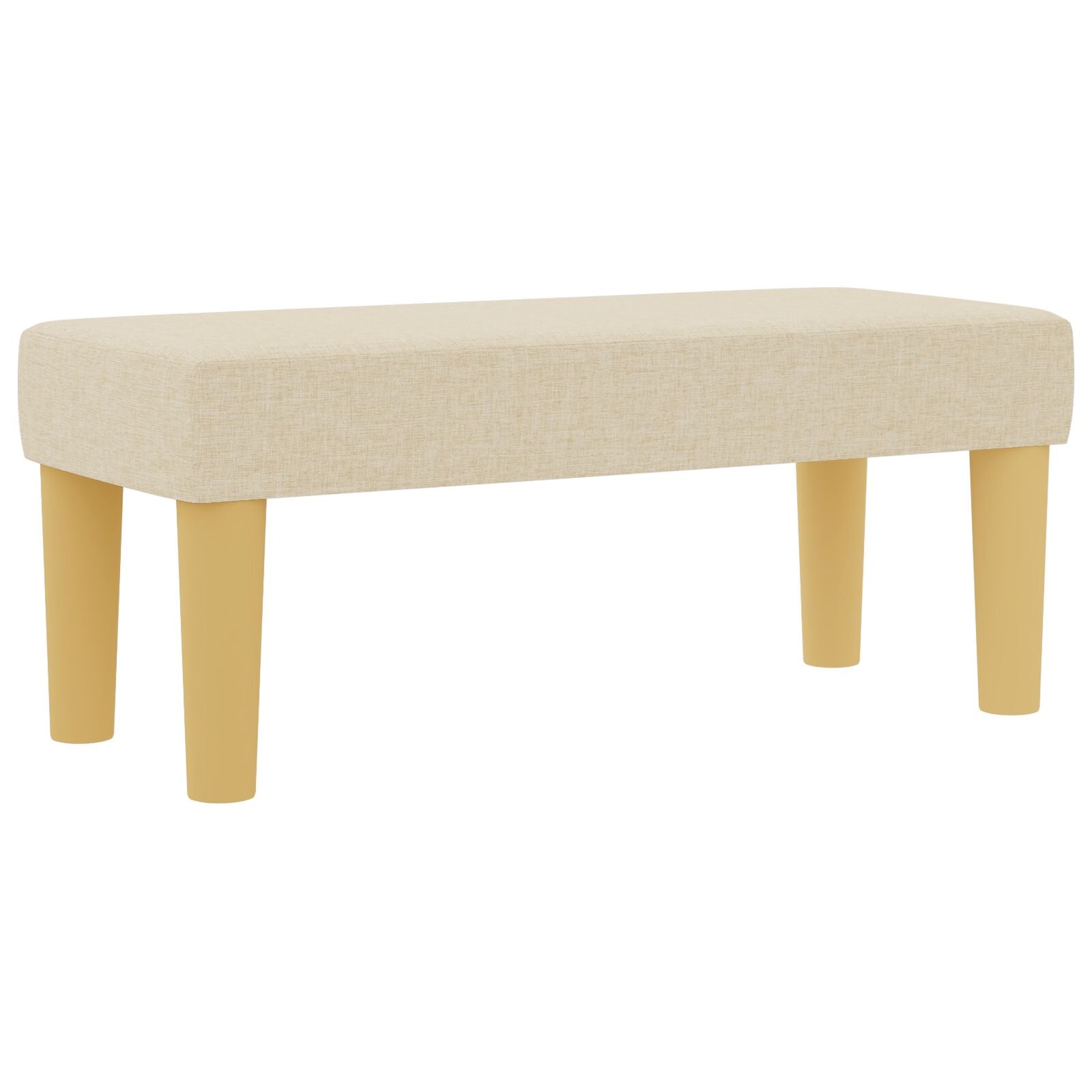 Boxspring Seng med Madras & Bænk Creme 100x200 cm Stof
