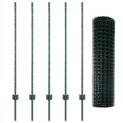 Hegn med post Grøn 1,2 x 10 m Stål