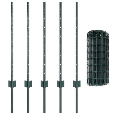 Hegn med post Grøn 0,8 x 10 m Stål