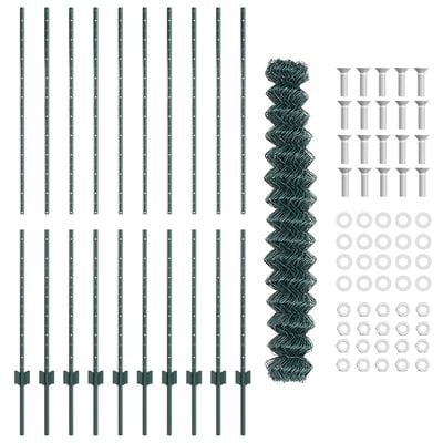 Hegn med post Grøn 1,5 x 10 m Stål og PVC