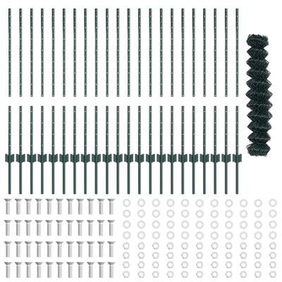 Hegn med post Grøn 1 x 25 m Stål og PVC