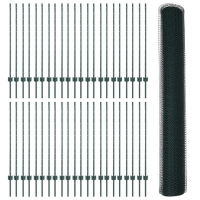 Hegn med post Grøn 1,2 x 100 m Stål og PVC