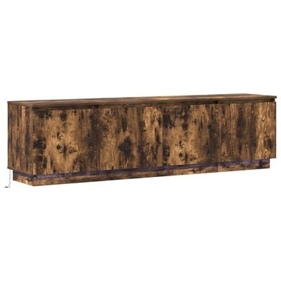 TV-skab med LED Røget eg 180 x 38 x 49 cm Konstrueret træ